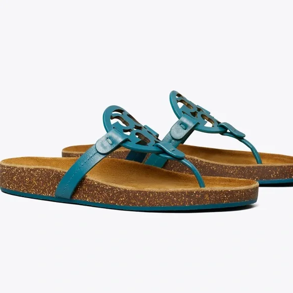 NWT Tory Burch brisk blue Millers with box and dust bag - Picture 1 of 11